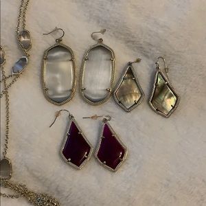 Kendra Scott earrings x3 and necklace